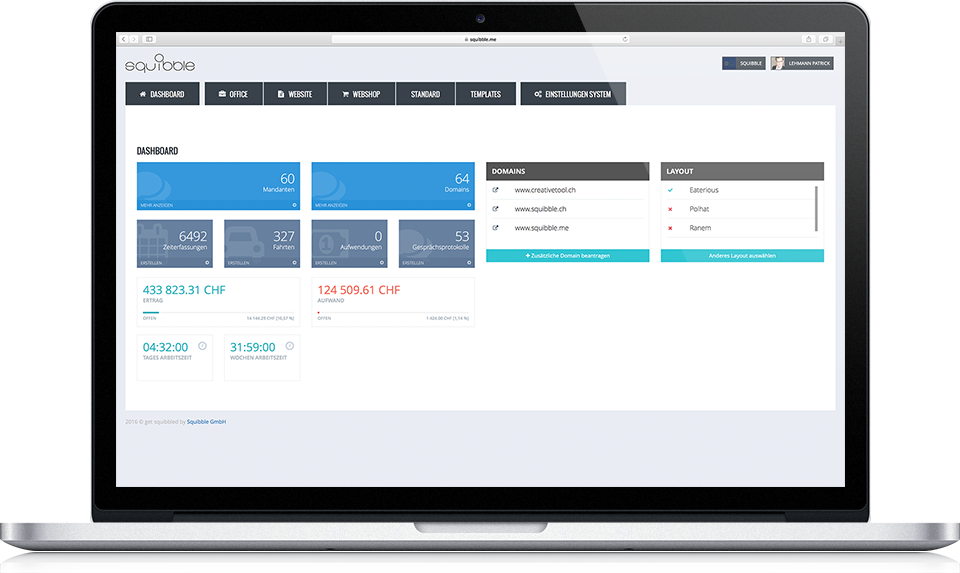 Ihre Übersicht im squibble Dashboard